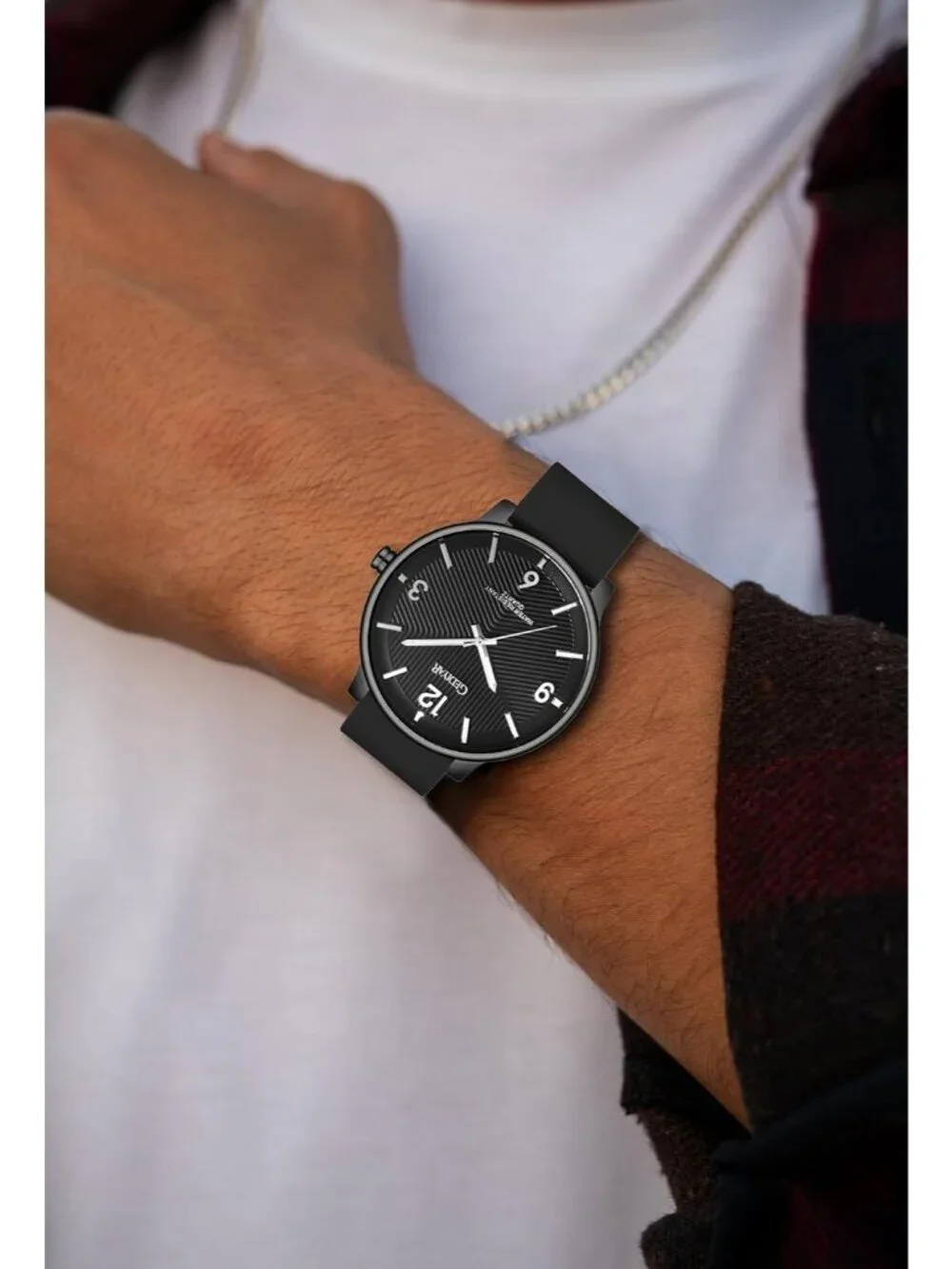 Men's Black Analog Quartz Simple Ultra Thin Waterproof Minimalist Wrist Watch